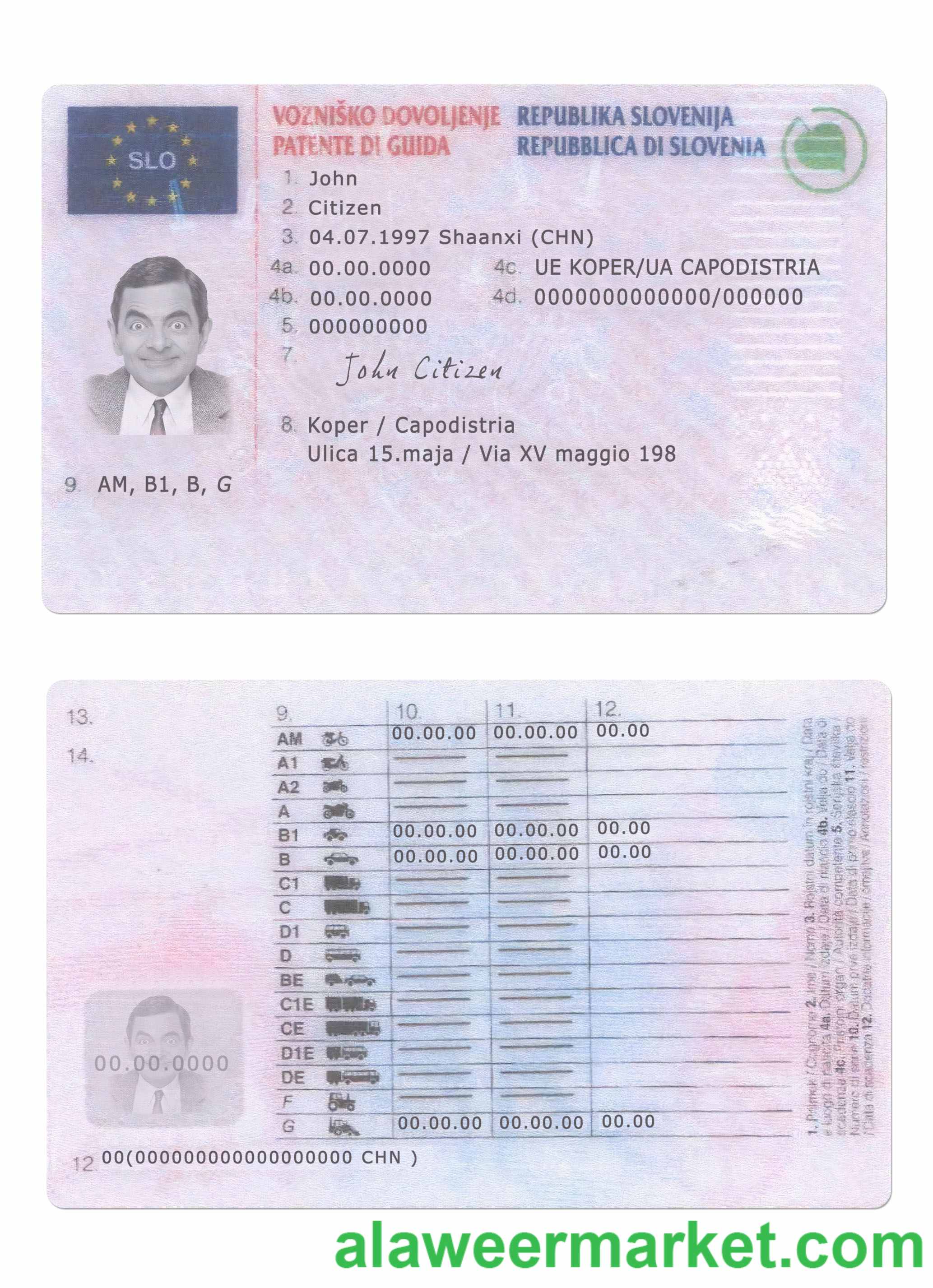 Slovenia driving license